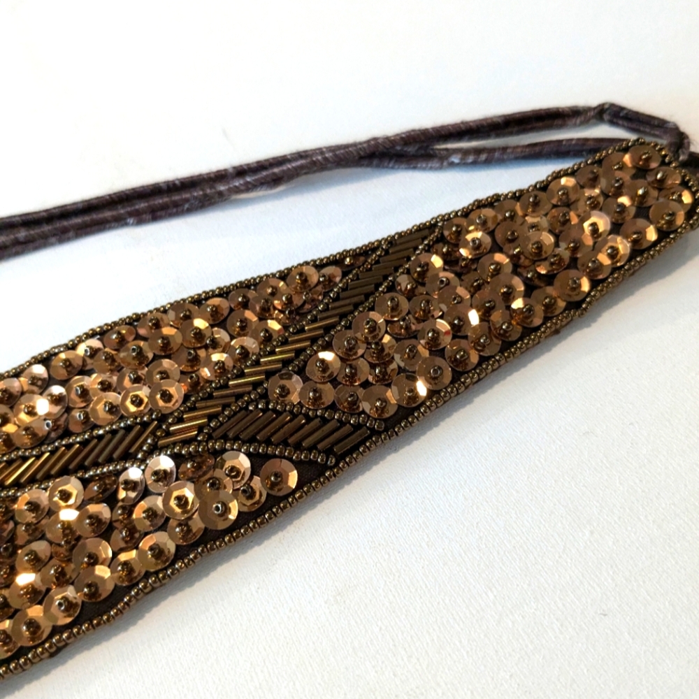 Vintage Milor Handmade Sequin and Beads 30's Ladies Waist Belt One Size - Picture 3 of 16